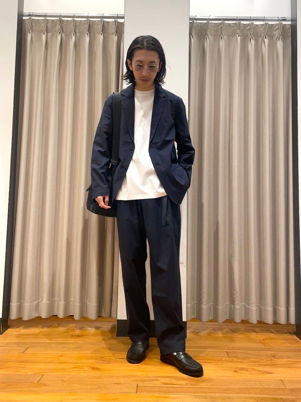 「アーバンリサーチ、別注、URBANRESEARCH、グラミチ、newarrival、solotex」｜「URBAN RESEARCHのnew basic 冷感COOL Tシャツ（Tシャツ/カットソー、ホワイト系）」を使った、RYOさん（メンズ・175cm）の春コーディネートの1枚目の写真