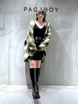 「PAGEBOY（ページボーイ）のオンブレチェックルーズシャツ（シャツ/ブラウス）」を使った、Yunさん（レディース・160cm）の秋コーディネート