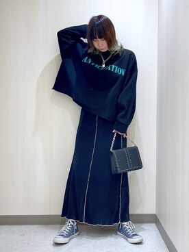 「PAGEBOY（ページボーイ）のチェーンスタッズショルダー（ショルダーバッグ）」を使った、Yunさん（レディース・160cm）の秋コーディネート