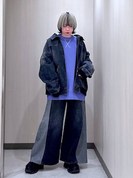 「PBLIM（ページボーイリム）のアイテム（デニムジャケット）」を使った、Yunさん（レディース・160cm）の冬コーディネート