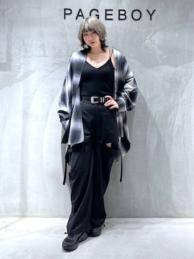 「PAGEBOY（ページボーイ）のオンブレチェックルーズシャツ（シャツ/ブラウス）」を使った、Yunさん（レディース・160cm）の秋コーディネート