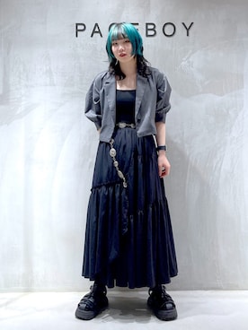 「PBLIM（ページボーイリム）のアイテム（サンダル）」を使った、Yunさん（レディース・160cm）の夏コーディネート