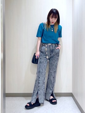 「PBLIM（ページボーイリム）のアイテム（サンダル）」を使った、Yunさん（レディース・160cm）の春コーディネート