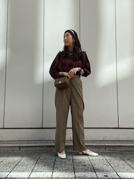 「茶色」｜ebiさん（レディース・163cm）の秋コーディネート