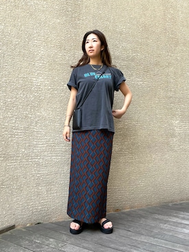 「ロックT」｜「アイテム（その他）」を使った、ebiさん（レディース・163cm）の夏コーディネート