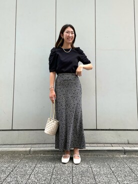 「フラワープリント」｜「アイテム（その他）」を使った、ebiさん（レディース・163cm）の夏コーディネート
