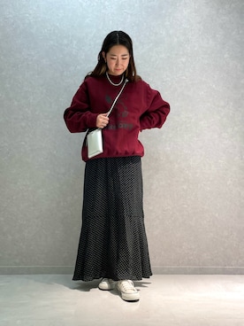 「ゆったりシルエット」｜「アイテム（ワンピース/ドレス）」を使った、ebiさん（レディース・163cm）の冬コーディネート