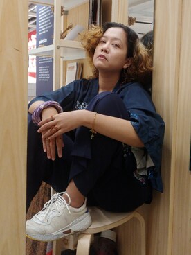 「Upcycle（アップサイクル）のアイテム」を使った、Keisha 💙✨さん（レディース・170cm）の春コーディネート