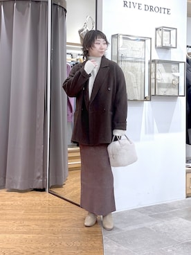 「アイテム（その他アウター、ブラウン系）」を使った、rd_canaさん（レディース・158cm）の冬コーディネート