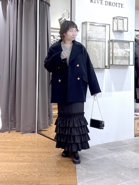 「アイテム（ピーコート）」を使った、rd_canaさん（レディース・158cm）の冬コーディネート