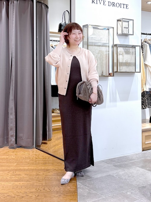 【RIVE DROITE】 2WAYリブタンクワンピース　36サイズ　グレー RIVE DROITE ワンピース 2WAYリブタンクワンピース : ZOZOTOWN