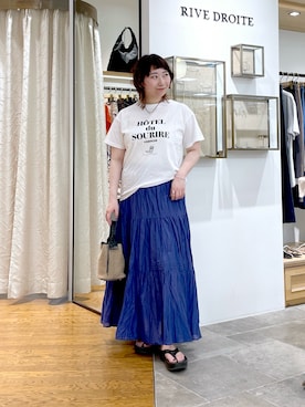 「ティアードスカート」｜「アイテム（アクセサリー）」を使った、rd_canaさん（レディース・158cm）の夏コーディネート