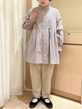 「アイテム（シャツ/ブラウス）」を使った、orinaさん（レディース・153cm）の冬コーディネート