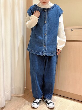「レースブラウス」｜「アイテム（その他）」を使った、orinaさん（レディース・153cm）の冬コーディネート