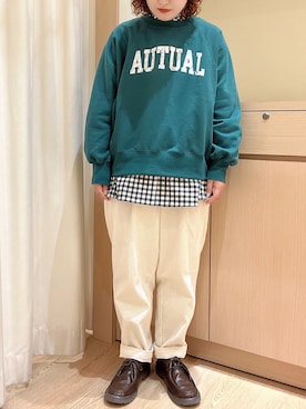 「コーデュロイパンツ」｜orinaさん（レディース・153cm）の冬コーディネート
