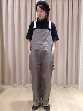 「シャーリング」｜「アイテム（オールインワン・サロペット）」を使った、orinaさん（レディース・153cm）の夏コーディネート
