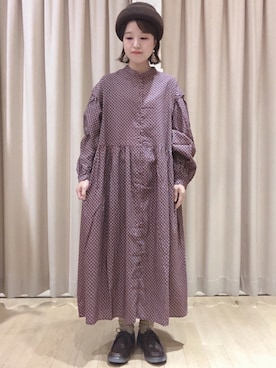 「レトロワンピース」｜「アイテム（その他）」を使った、orinaさん（レディース・153cm）の秋コーディネート