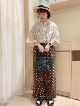 「ドットパンツ」｜orinaさん（レディース・153cm）の夏コーディネート