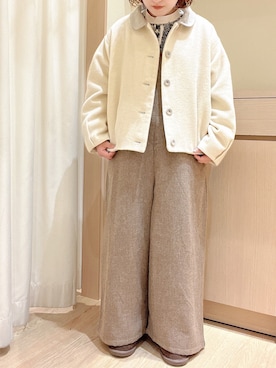 「ガーリーコーデ」｜「アイテム（サロペット/オーバーオール）」を使った、orinaさん（レディース・153cm）の秋コーディネート