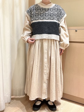 「サマンサモスモス」｜「アイテム（シャツワンピース）」を使った、orinaさん（レディース・153cm）の冬コーディネート