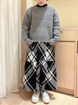 「透かし柄」｜orinaさん（レディース・153cm）の冬コーディネート