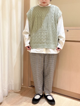 「前後着ベスト」｜orinaさん（レディース・153cm）の冬コーディネート