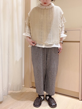 「レースブラウス」｜「アイテム（その他）」を使った、orinaさん（レディース・153cm）の春コーディネート