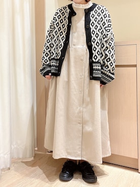 「サマンサモスモス」｜「アイテム（ハンチング/ベレー帽）」を使った、orinaさん（レディース・153cm）の冬コーディネート
