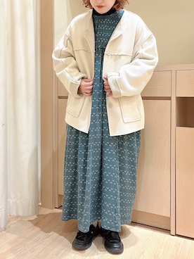 「リバーシブル」｜「アイテム（ローファー）」を使った、orinaさん（レディース・153cm）の冬コーディネート