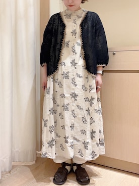 「スカラップ」｜「アイテム（ワンピース/ドレス）」を使った、orinaさん（レディース・153cm）の春コーディネート