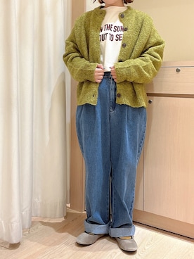 「ピスタチオ」｜「アイテム（バレエシューズ）」を使った、orinaさん（レディース・153cm）の秋コーディネート