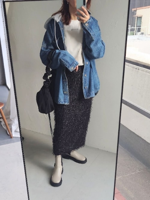 セール】【HER CLOSET】フード付き2WAYビッグシルエットデニム