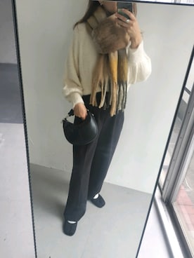 「マフラーコーデ」｜「アイテム（トップス）」を使った、nishi3さん（レディース・161cm）の秋コーディネート
