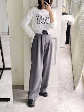 「GRL（グレイル）のアイテム（パンツ）」を使った、nishi3さん（レディース・161cm）の冬コーディネート