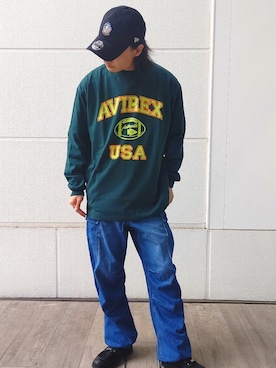 「AVIREX（アヴィレックス）のアイテム（ブーツ）」を使った、KaWaMaさん（メンズ・175cm）の春コーディネート