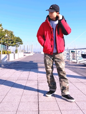 「ミリタリーコーデ」｜「アイテム（ダウンジャケット/コート）」を使った、KaWaMaさん（メンズ・175cm）の冬コーディネート