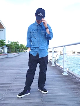 「schott（ショット）のアイテム（帽子）」を使った、KaWaMaさん（メンズ・175cm）の夏コーディネート