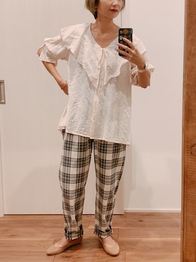 「H&M（エイチ・アンド・エム）のアイテム（その他シューズ）」を使った、yuさん（レディース・158cm）の秋コーディネート