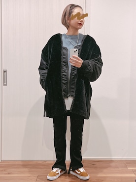 「etsinta（エシンタ）のアイテム（その他アウター）」を使った、yuさん（レディース・158cm）の冬コーディネート