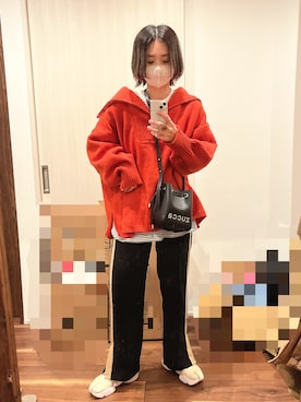 「Auntie Rosa Holiday（アンティローザホリデー）のアイテム（ニット/セーター）」を使った、yuさん（レディース・158cm）の冬コーディネート