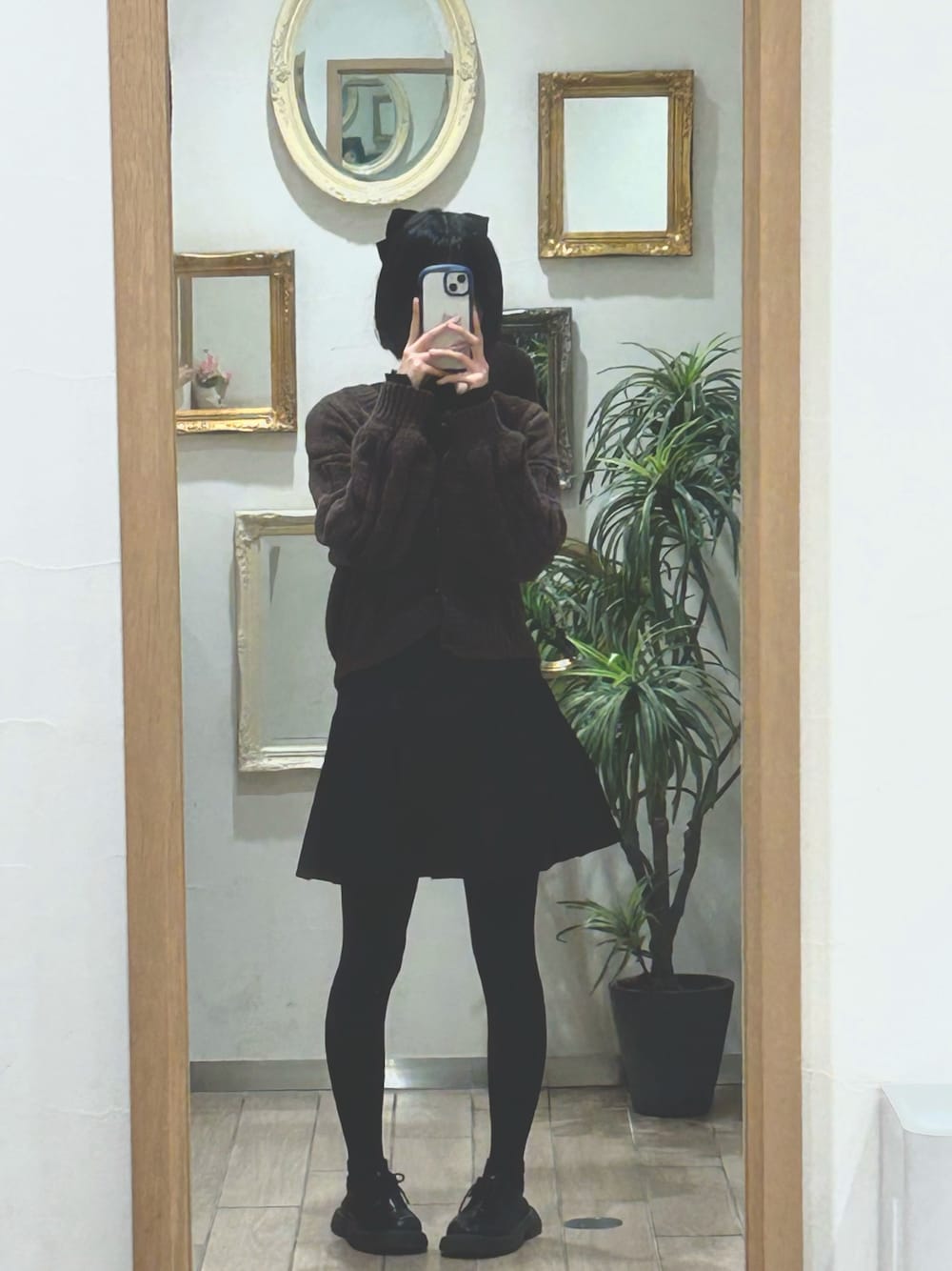「フレンチガーリー、じぶんコーデ、はじめてみました。」｜「SHEINのアイテム（ローファー、ブラック系）」を使った、ゆきさん（レディース・158cm）の春コーディネートの1枚目の写真