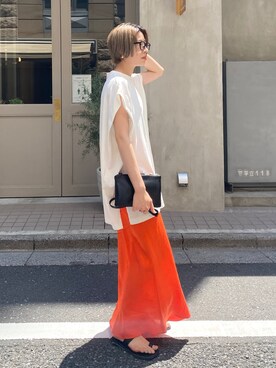 オレンジ のレディース人気ファッションコーディネート 年齢 25歳 29歳 Wear