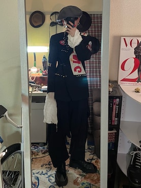 「SEDITIONARIES（セディショナリーズ）のアイテム」を使った、淡路由宇吏さん（メンズ・172cm）の春コーディネート