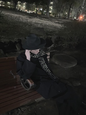 「1LSOMMOのアイテム（ジャケット/アウター、ブラック系）」を使った、淡路由宇吏さん（メンズ）の冬コーディネート