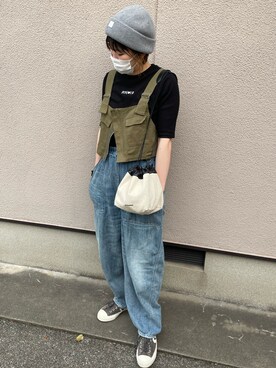 「JIL SANDER（ジルサンダー）のDRAWSTRING SM CROSSBODY（ショルダーバッグ）」を使った、ユリさん（レディース・158cm）の春コーディネート