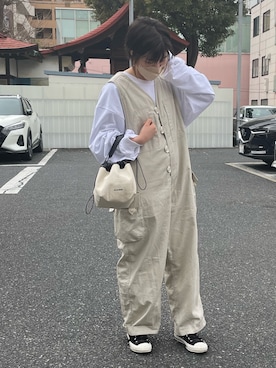 「JIL SANDER（ジルサンダー）のDRAWSTRING SM CROSSBODY（ショルダーバッグ）」を使った、ユリさん（レディース・158cm）の春コーディネート