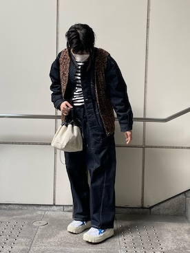 「JIL SANDER（ジルサンダー）のDRAWSTRING SM CROSSBODY（ショルダーバッグ）」を使った、ユリさん（レディース・158cm）の冬コーディネート