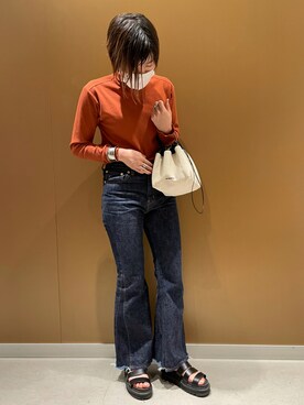 「JIL SANDER（ジルサンダー）のDRAWSTRING SM CROSSBODY（ショルダーバッグ）」を使った、ユリさん（レディース・158cm）の秋コーディネート