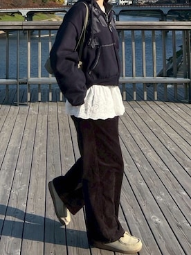 「DISCOAT（ディスコート）のアイテム」を使った、MIYUUさん（レディース・158cm）の冬コーディネート