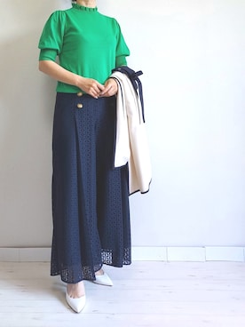 「マリン」｜「アイテム（ジャケット/アウター）」を使った、M.deux STAFF１さん（レディース・148cm）の春コーディネート